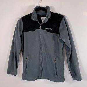 Columbia Outdoor Activewear Zip Up Women’s Size L Fleece Grey & Black Jacket